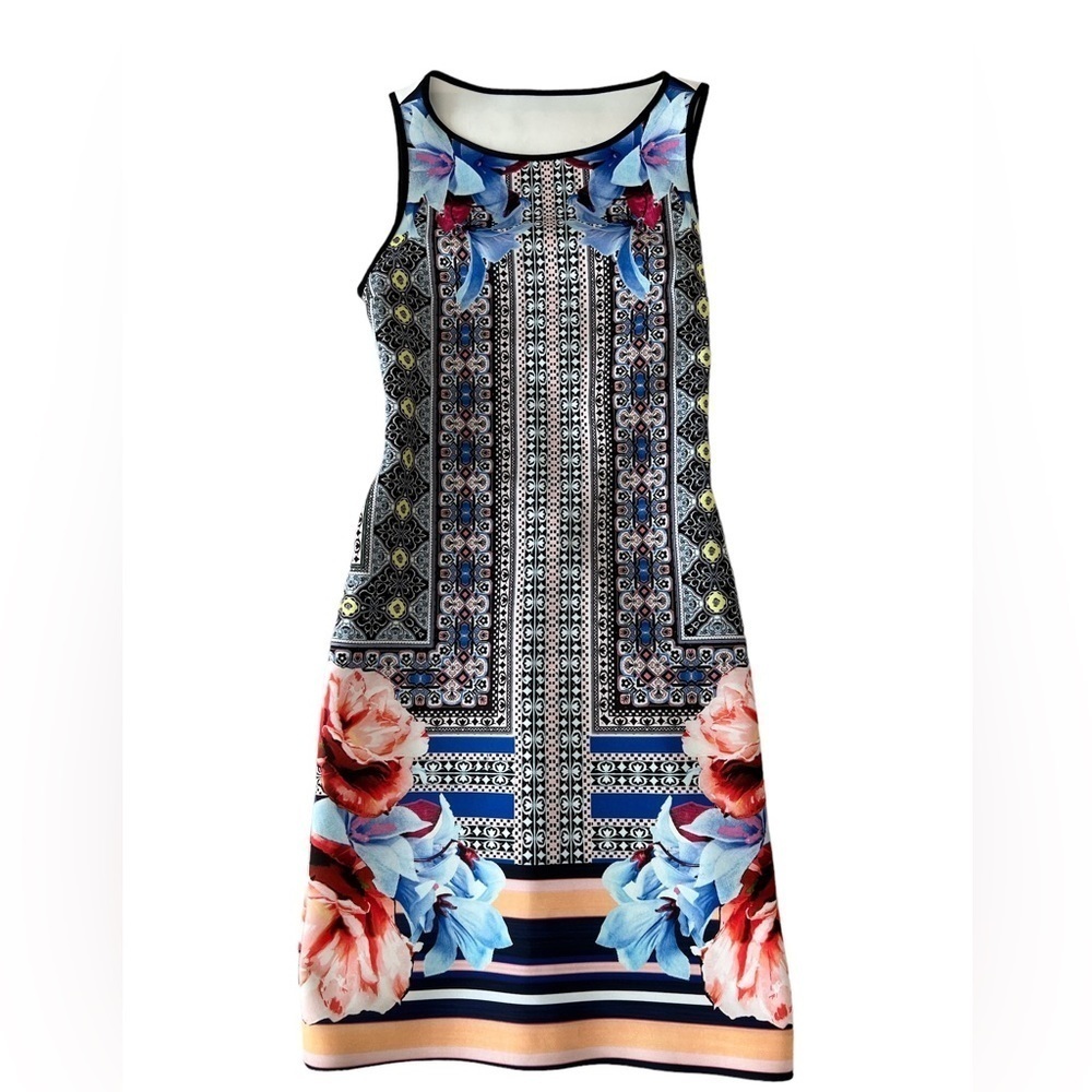 Clover Canyon Floral Garden Scarf Neoprene Sleeveless Bodycon Dress (S)